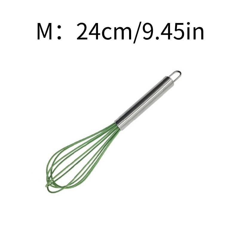 Factory Custom Stainless Steel 304 Egg Beater Cream Whisk Mixer 10 Inch Yellow Silicone