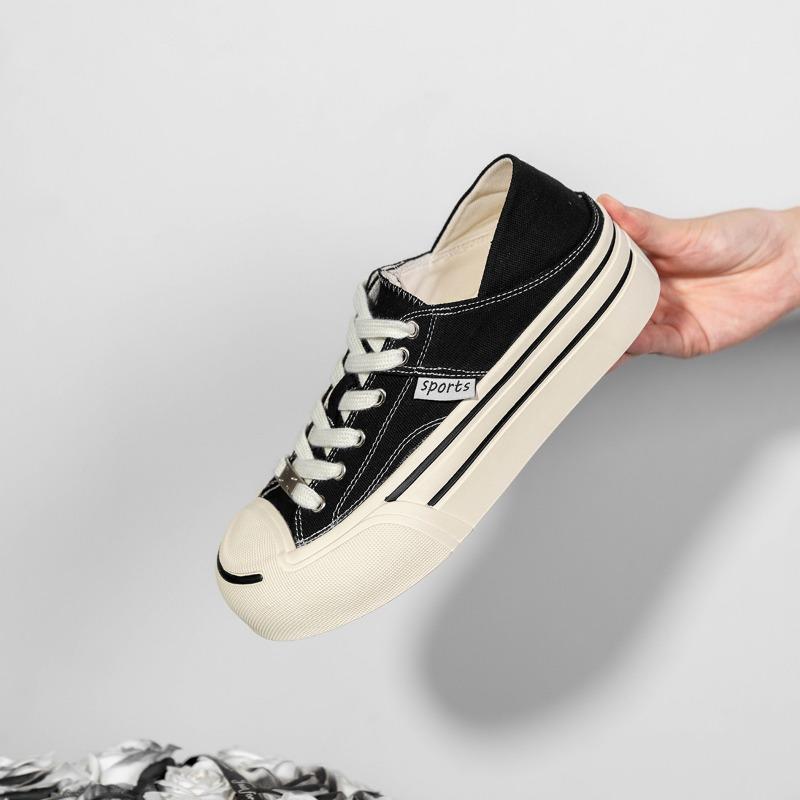 Shoes women's summer classic open smile thick sole heightening casual canvas shoes board shoes white shoes women's shoes