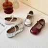 2025 Spring New Children Leather Shoes for Girls Fashion Korean Style Soft Anti-slippery Versatile Chic Ballet Elegant Flats