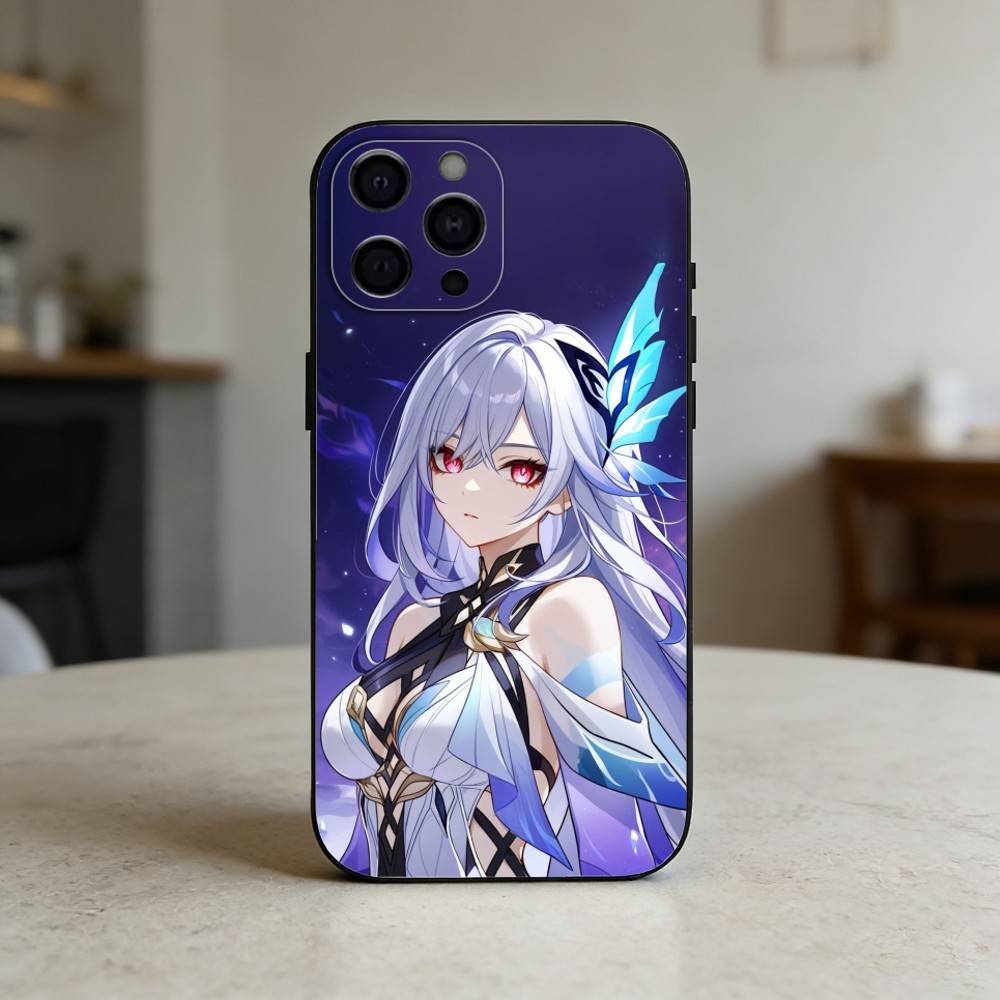 G-Genshin Impact S-Skirk Phone Case For iPhone 17,16,15,14,13,12,11 Plus,Pro,Max,Mini Silicone black Soft Cover iPhone15pro