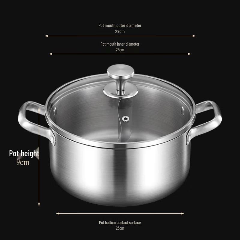 

ZISIZ 304 Stainless Steel Divided Hot Pot