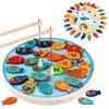Kids Magnetic Wooden Fishing Game Toy Alphabet Fish Catching Counting Board Games Toys Gift