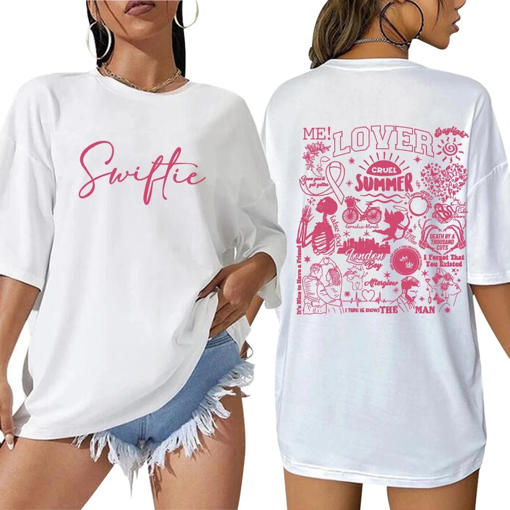 2024 New Women Swiftie Retro Y2K Print T-Shirt Female Summer Fashion Top Casual Tops Personality T Shirt Womens