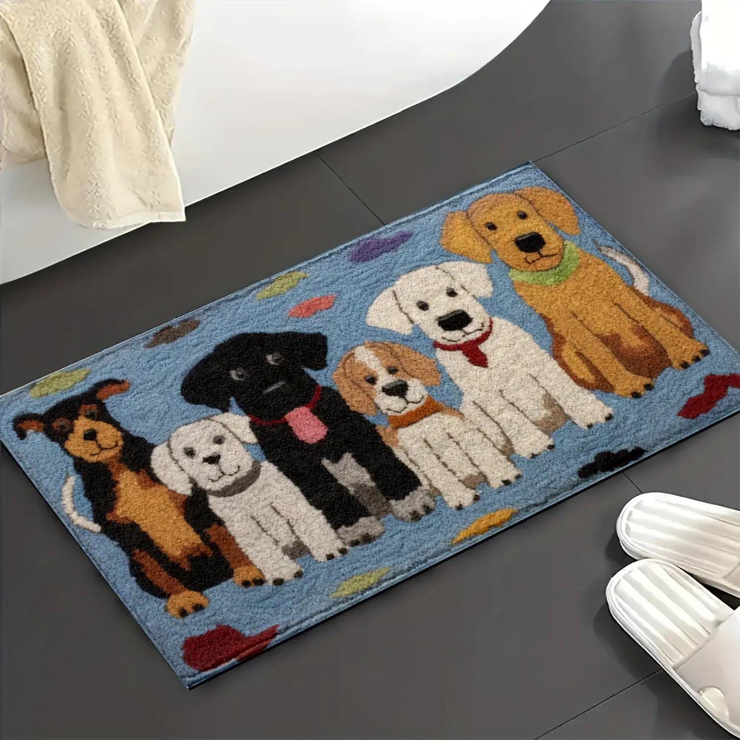 

VIKAMA Cute Cartoon Dog Pattern Carpet, Soft and Non-slip Entrance Mat, Bathroom and Bedroom Carpet, Home Decoration 40x60cm 16x24inch