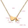 Stainless Steel Gold Heart & Alphabet Bead Necklace A-Z