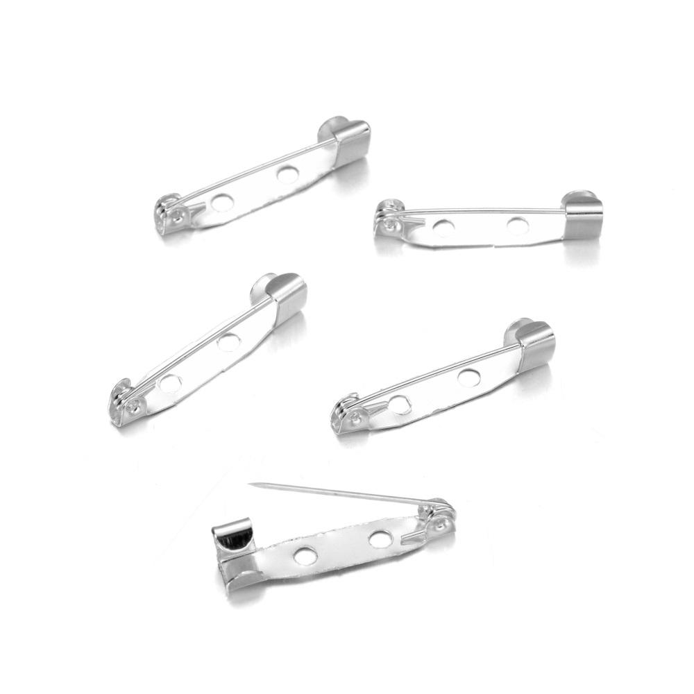 50pcs/lot 15 20 25 30 35 40mm Metal Safety Pins Brooch Settings Blank Bases Brooch Clip Base Pins For DIY Jewelry Making
