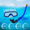 Children Kids Swimming Diving Silicone Fins Snorkel Diving Eyeglasses Mask Snorkel Blue