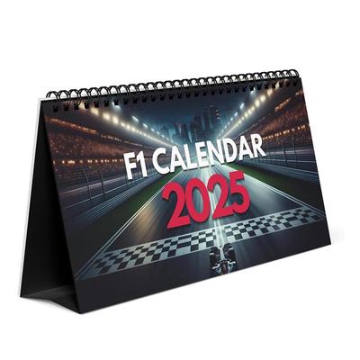F1 2025 Desktop-Kalender, Erleben Sie den Nervenkitzel des Rennsports, 2025 Rennkalender mit Streckendesign, Geschenk für F1-Fans und Motorsportbegeisterte