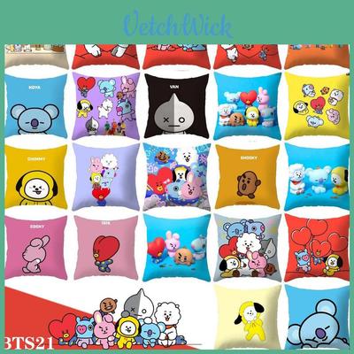 Encantadora Funda de Cojín de Dibujos Animados Bt21 Para Decoración Elegante del Hogar y Asientos Cómodos