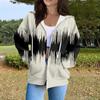 Sudadera con capucha para mujer, informal, de manga larga, con cremallera, estampado de lunares y rayas, ligera, para uso interior y exterior
