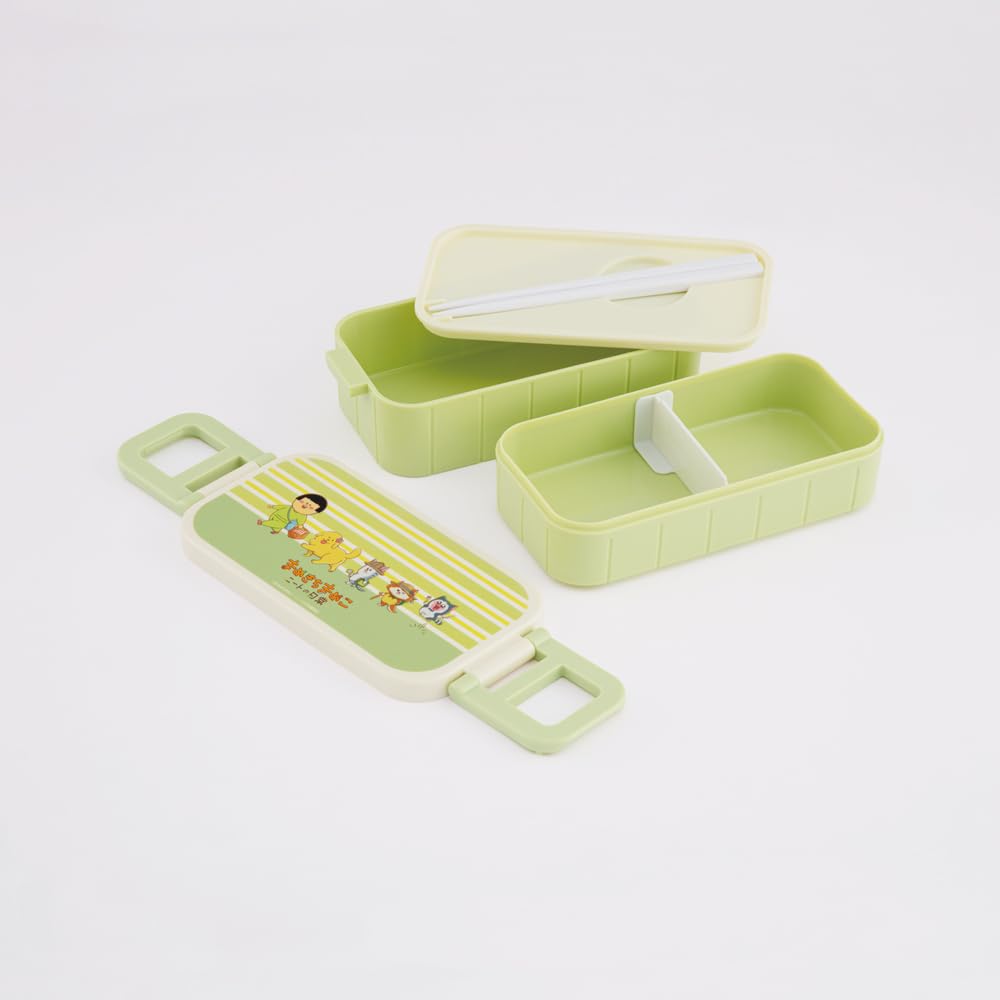Skater Mamekichimameko Bento Made in Box, 600ml, Antibacterial, Two-Tier, Women's, Japan, YZW3AG-A