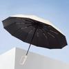 105CM Reinforced Automatic Umbrella, Large Curved Handle Head Windproof and Waterproof Telescopic Handle Umbrella