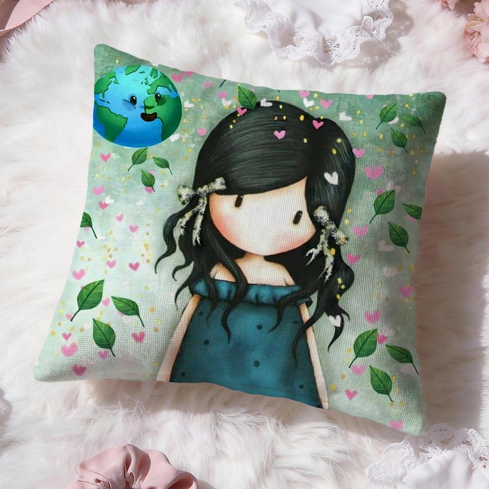Cartoon S-Santoro Gorjuss Cushion Cover Premium Comfort Reversible Pillow Cove -Two in One Design for Any Room & Car Interior