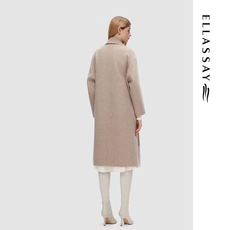 ELLASSAY Women's Classic Lapel Wool Blend Coat
