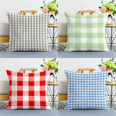 Simple Plaid Striped Pillowcase Dormitory Decoration Office Living Room Home Pillowcase