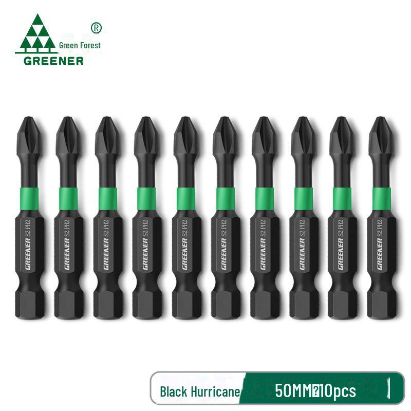 Green Forest High-Impact Magnetic Cross Hand Drill Set with German-Imported Screwdriver Bits