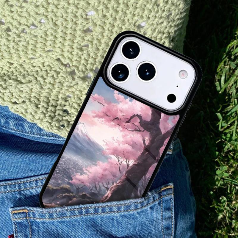 Coque de téléphone Fleur de Cerisier Fuji Compatible avec pour IPhone 17air 16e 15 14 13 12 11Pro Max 17 Air