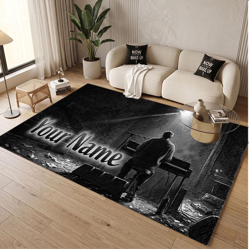 Custom Name Crystal Velvet Rug,Alex Warren Comfortable Anti Slip Floor Mat For Room Decoration