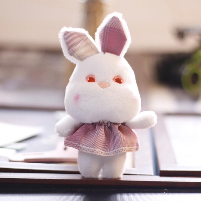 

Bunny Toy Plush Keychain Animal Cartoon Fill Doll Bag Decoration Collection Gift розовый