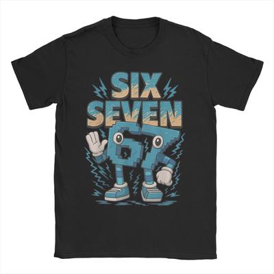 67 Seis Siete 67 Camiseta para Hombres Mujeres Robar Cerebro Podrido Meme de Videojuegos Divertida Camisetas de Algodón Puro Camiseta de Manga Corta 6XL Ropa