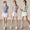 Yuebu Women's V-Neck Quick-Dry T-Shirt & Skirt Sports Set