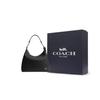 Coach Juliet 38 Metal Logo Zipper Closure Leather Shoulder Bag Large Women Shoulder Bag Black CY817-B4BK