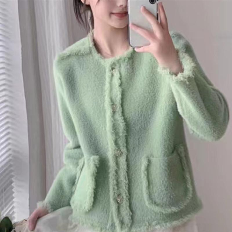 Women's Fashion Casual Solid Color Print Autumn Winter Long Sleeve O-Neck Sweaters