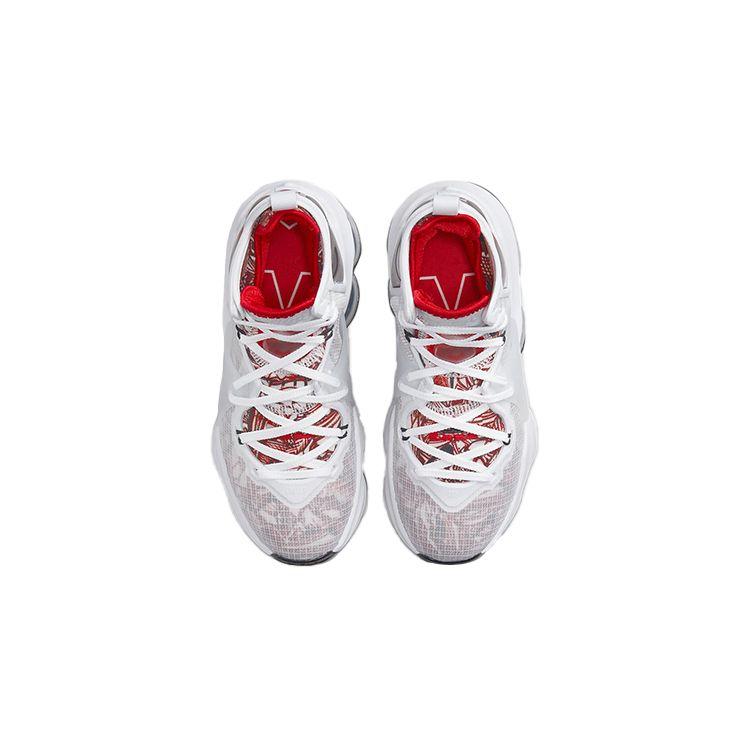 Nike LeBron 19 GS Skisse Barnesko Hvit Svart Universitetsrød DD0418-101