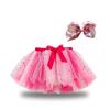 Girls' Star and Moon Mesh Tutu Skirt Set with Bow Hair Clips