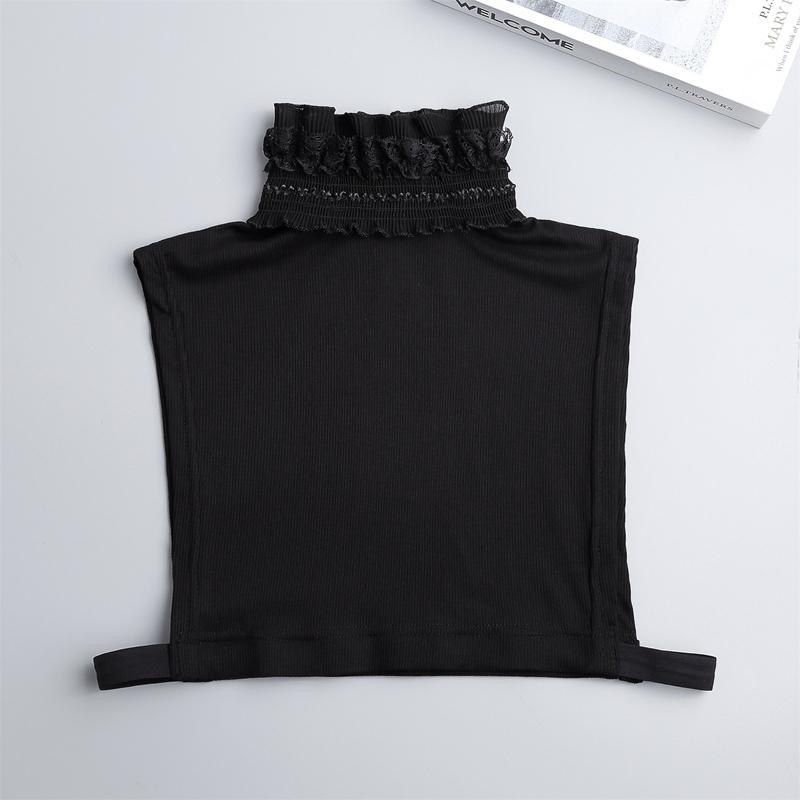 Detachable Half Top Neck Cover False Collar Solid Color Women Sweater Decoration Ruffled High Collar Clothes Accessories