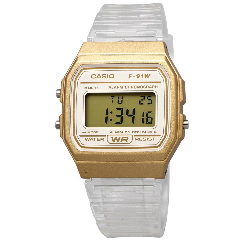 CASIO Digital Watch Quartz Unisex Gold Clear F-91WS-7A2