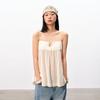 GREEN BELT Women's Solid Thin Strap Tie-Detail Camisole