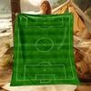 Soccer Field Print Blanket Reversible Flannel Throw for Sports Fans AllSeason Comfort Game Day Spirit Gift