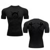 Trendy  Sports Fitness Tops Tight Compression Men's Summer Gym Fitness Quick-drying Breathable T-shirt Breathable Slim Fit