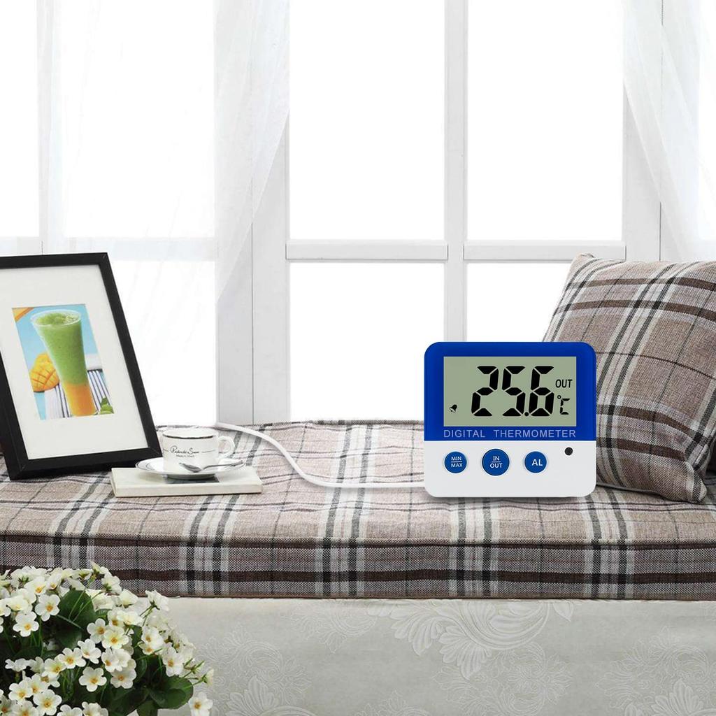 Gellvann Digital FreezerRefrigerator Thermometer with Magnet Standard Digital Freezer Thermometer with LED Alarm IndicatorMemory Freezer Thermometer