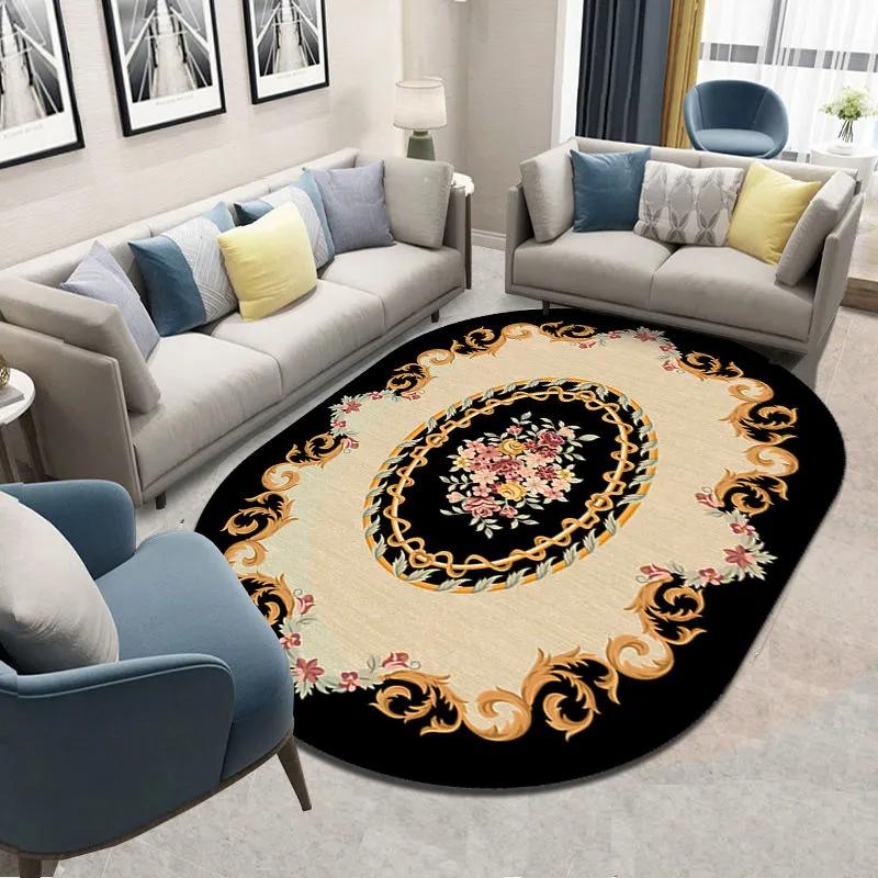 Oval Carpet Cushion Bedroom Sofa Bed Front Carpet Living Room Bedside Rug Washable Mat