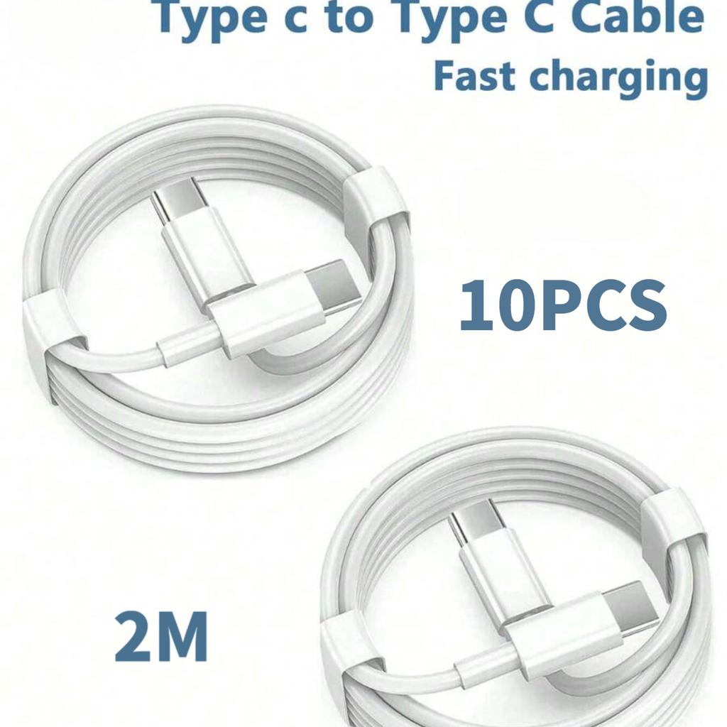 3/5/10pcs2M USB C Fast Charging Cable Type C to Type C PD Quick Charger Cord Data Sync Wire for iPhone 15 16 Samsung Galaxy S24 S23 iPad MacBook