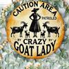 Rustic Metal Sign Goat Wall Art Round Tin Plaque for Home Office Farmhouse Decor 2D Flat Printed Iron Plate