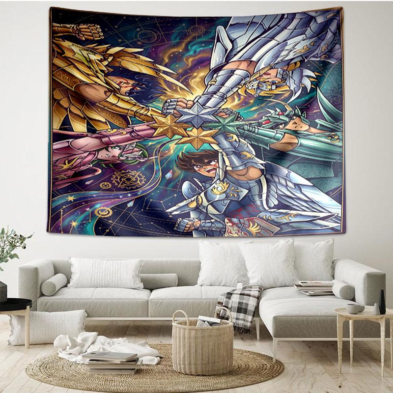 Saint Seiya Print Tapestry - Portable Wall Decor Cloth, for Home, Dorm, Travel, Bedroom, Living Room - Ideal Birthday Housewarming Gift