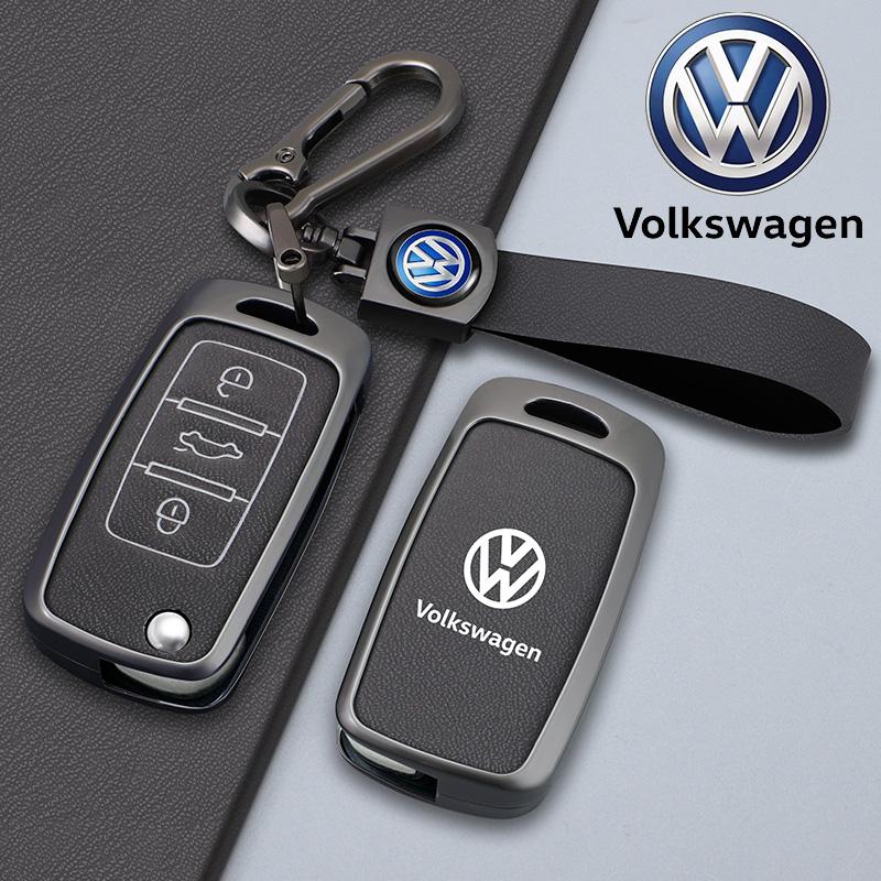 Für VOLKSWAGEN Neue Leder Auto Klappschlüssel Hülle Schale Für Volkswagen VW Polo Golf Passat Tiguan Beetle Caddy Eos Autoschlüsselanhänger