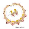 SLBRIDAL Sparkling Colorful Crystal Cubic Zircon Bridal Jewelry Set Wedding CZ Necklace Earring Women Banquet Dress Jewelry