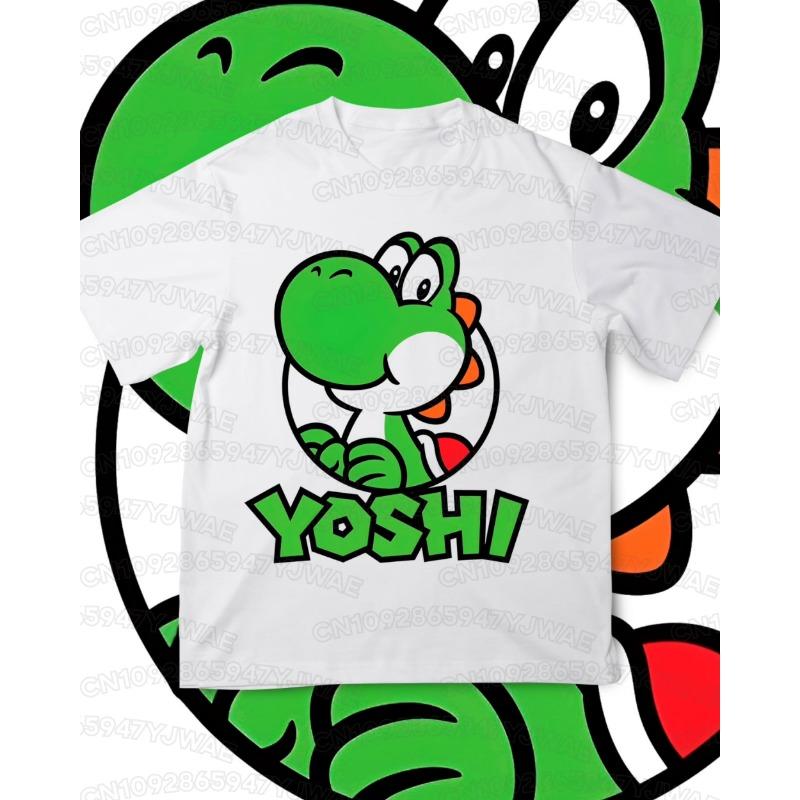 Boys Girls Family Kids T-shirt Tops Summer Cartoon Yoshi Men's Women's Short Sleeve T-shirt Tops