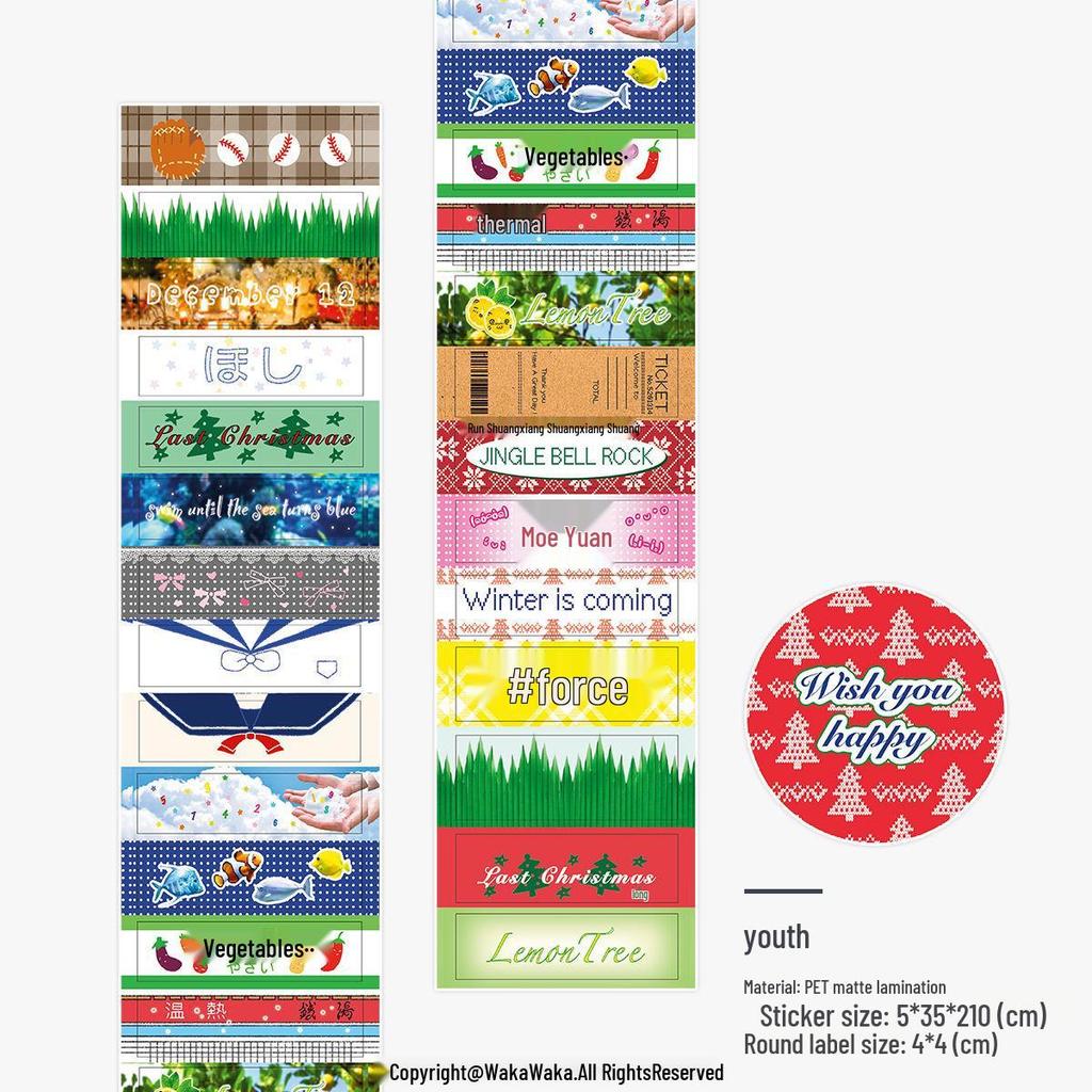 Retro 'Olden Days Story' Four-Leaf Clover Label Stickers for Journals and Collages