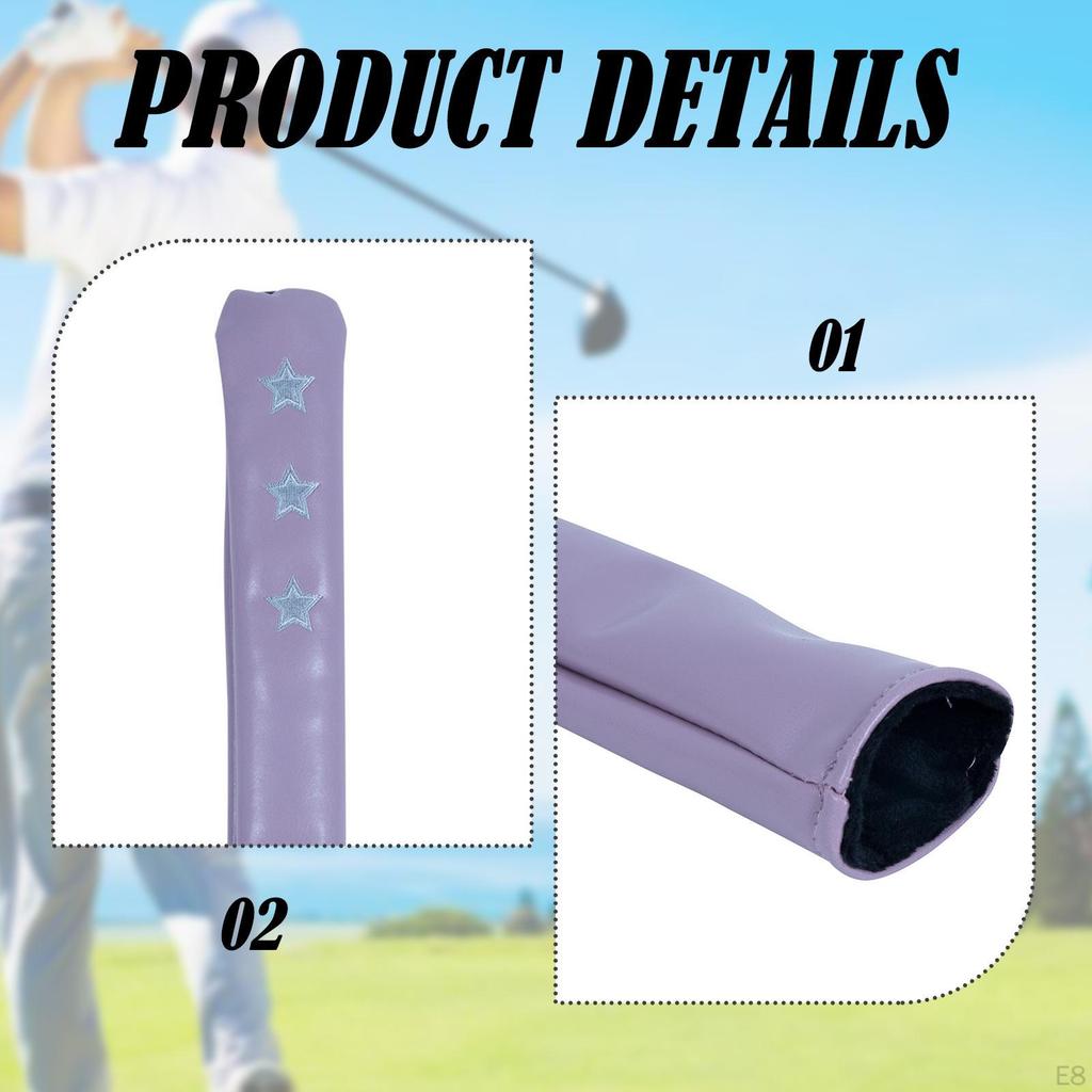 PU Leather Golf Alignment Rod Cover 13.4x2inch Accessories Star Pattern with Velvet Interior