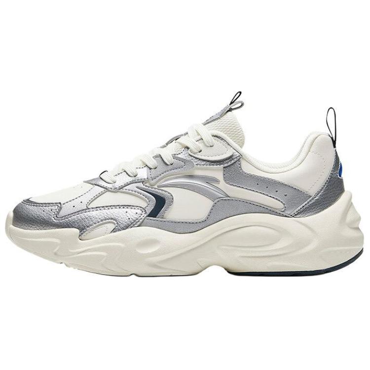 

New Anta Walker Cushioning Anti-Slip And Wear-Resistant Low-Top Casual Shoes Men s White Silver Gray 912448810-6 40