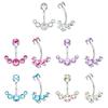 14g Crescent Jewel Cluster 316L Surgical Steel Belly Button Ring Piercing Jewelry Gift