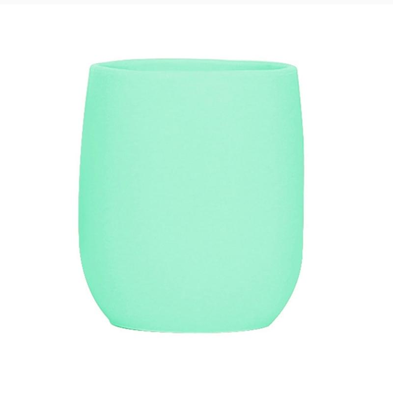 Portable Pure Color Baby Snack Cup Anti Scalding Food Grade Silicone Water Cup Learning to Drink Cup for Children