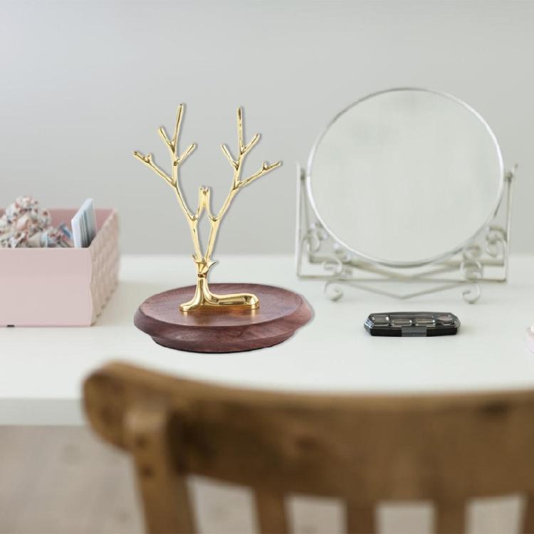 Metall Hirsch Schmuckhalter Präsentationsständer für Halsketten Ohrringe Praktische Aufbewahrungslösung für Verschiedenes Zubehör