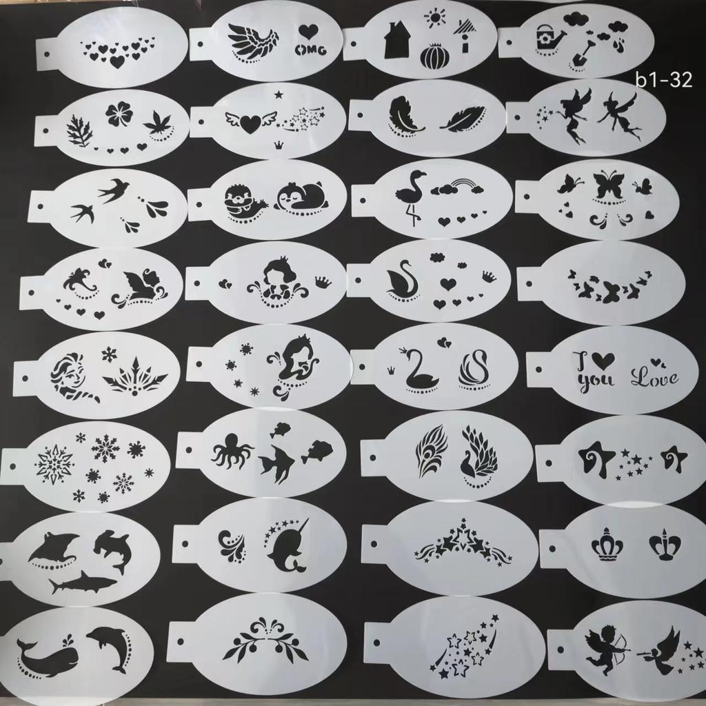 Körpergesichtsmalerei Schablonen Plastik Tattoo Schablonen Gesichts Zeichenschablonen Wiederverwendbare Make-up Schablonen