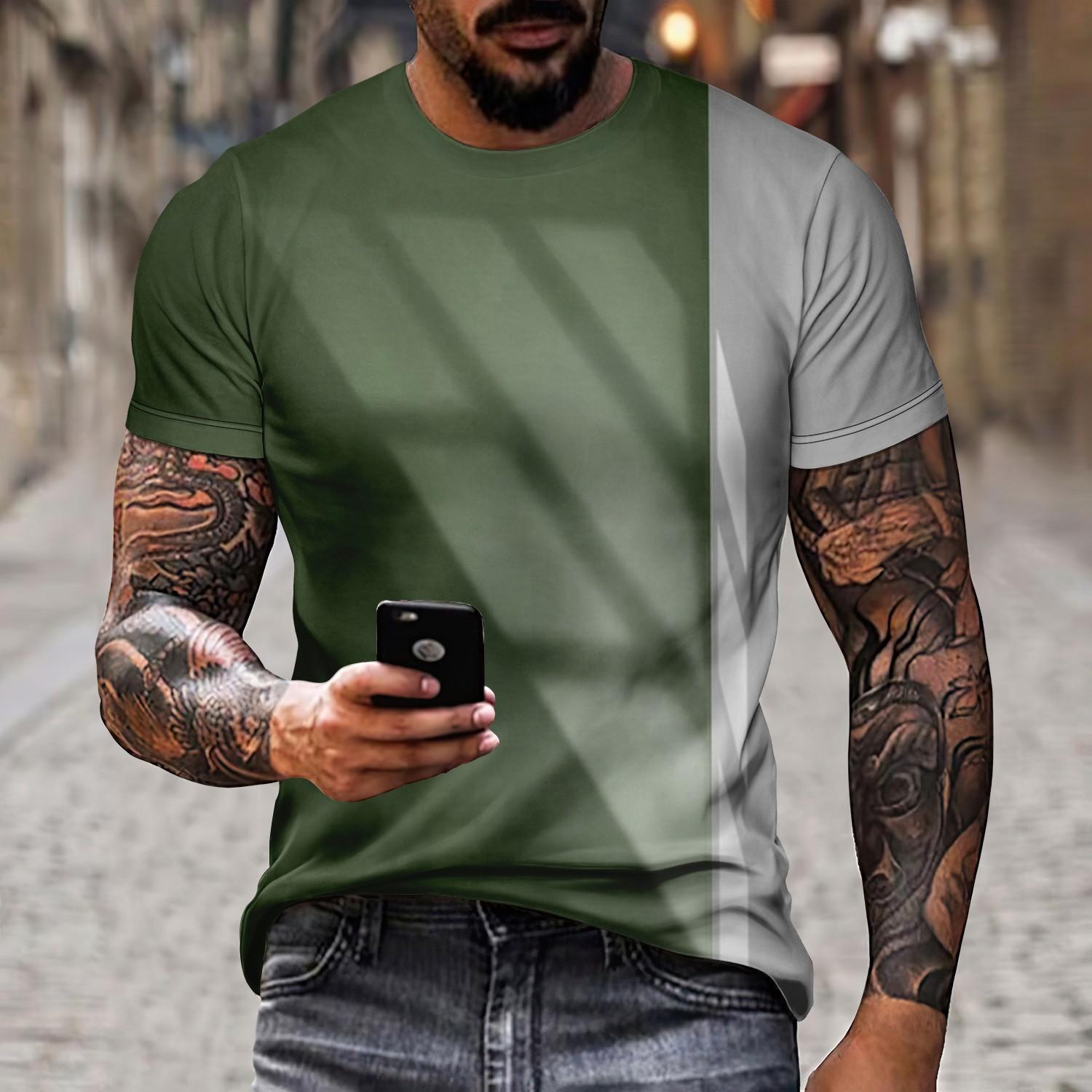 

Новая мужская футболка с 3D лоскутным принтом, летняя модная праздничная уличная мягкая повседневная футболка с короткими рукавами s-5XL 5XL красный